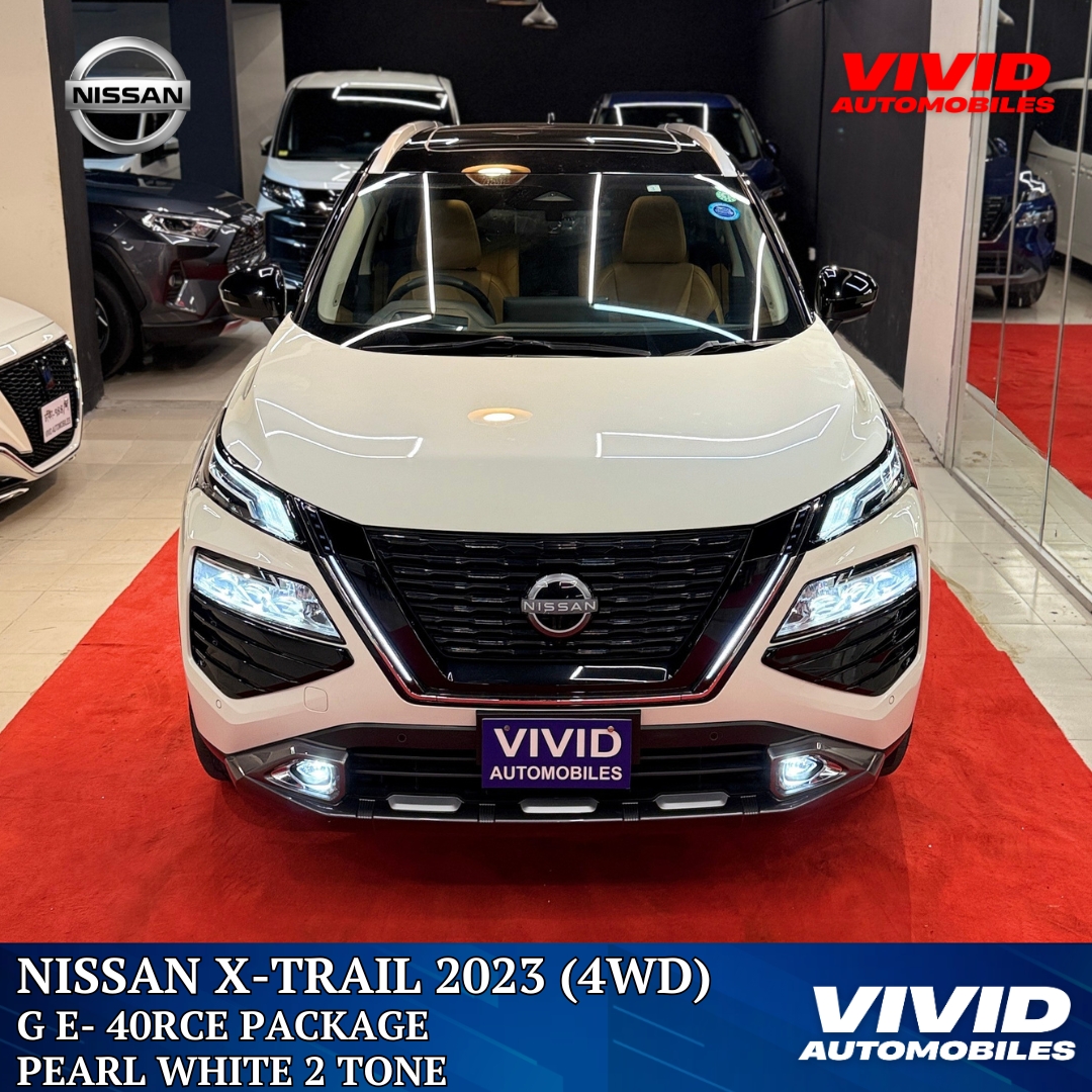 Nissan X-Trail GE e-4ORCE 4WD Nissan X-Trail White Pearl 2 Tone Nissan X-Trail Hybrid SUV Nissan X-Trail 2023 for sale Nissan X-Trail Japan import